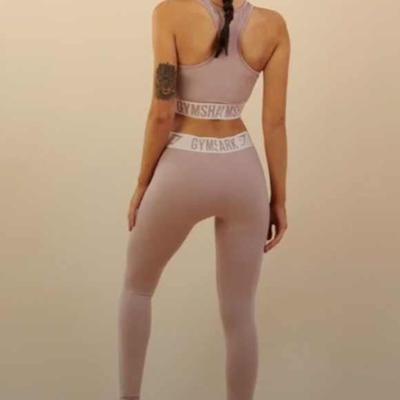 Gym Shark dusty pale pink leggings seamless size large workout stretchy leggings - Picture 8 of 8